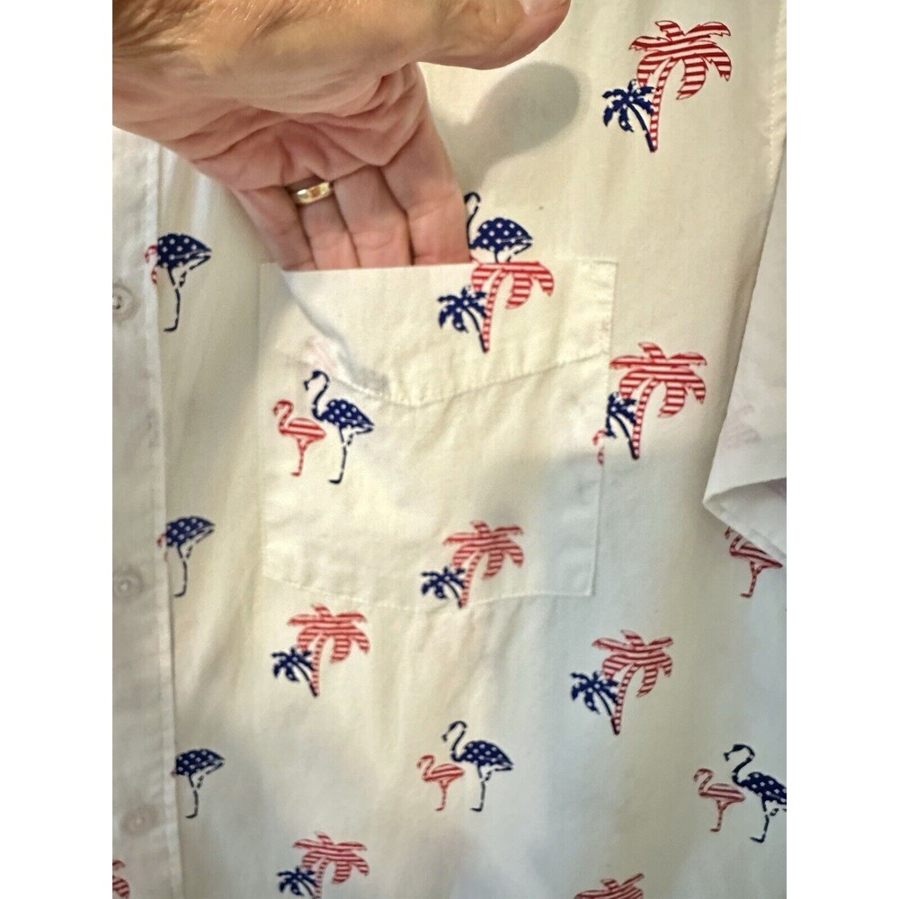 Rugby University Men’s shirt Large Flamingo Short Sleeve 100% Cotton - Picture 6 of 13